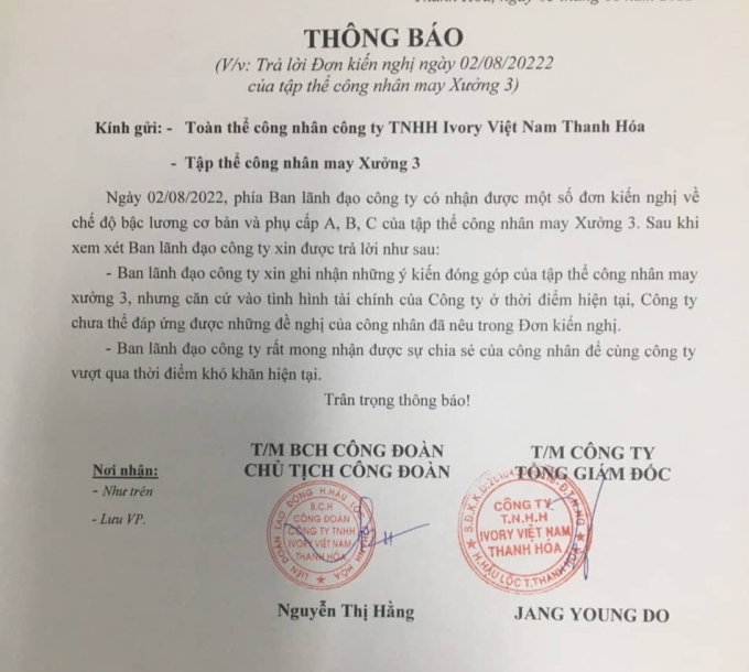 Thanh Hóa: Công nhân ngừng việc tập thể, yêu cầu tăng lương và phúc lợi