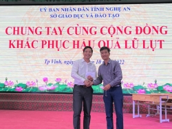 Ngành GD&ĐT Nghệ An phát động chung tay cùng cộng đồng khắc phục hậu quả lũ lụt