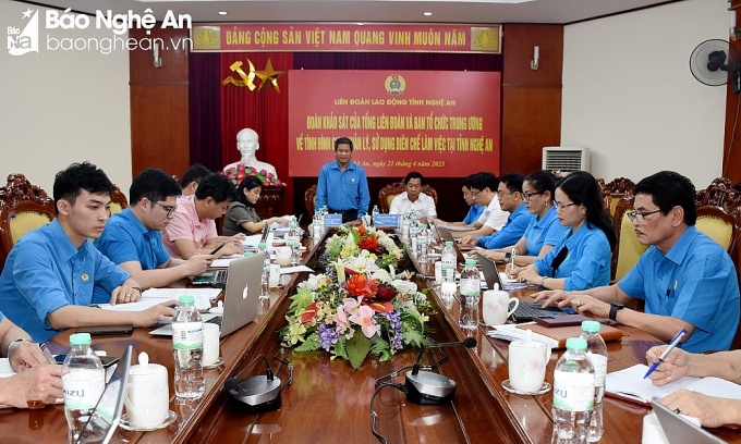 Khảo sát tình hình giao, quản lý, sử dụng biên chế công đoàn tại khu vực miền Trung