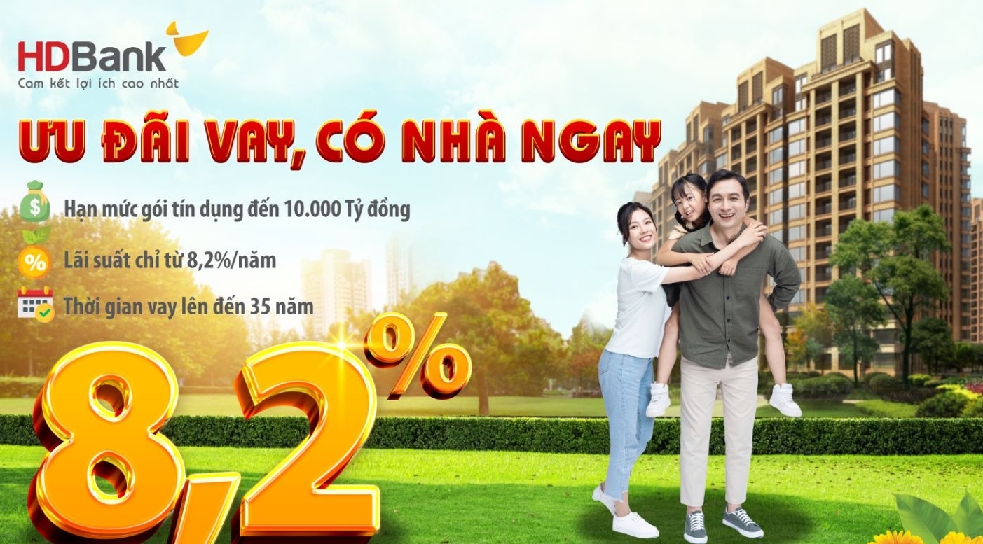 Nắm cơ hội mua nhà với gói vay lãi suất chỉ từ 8,2%/năm tại HDBank