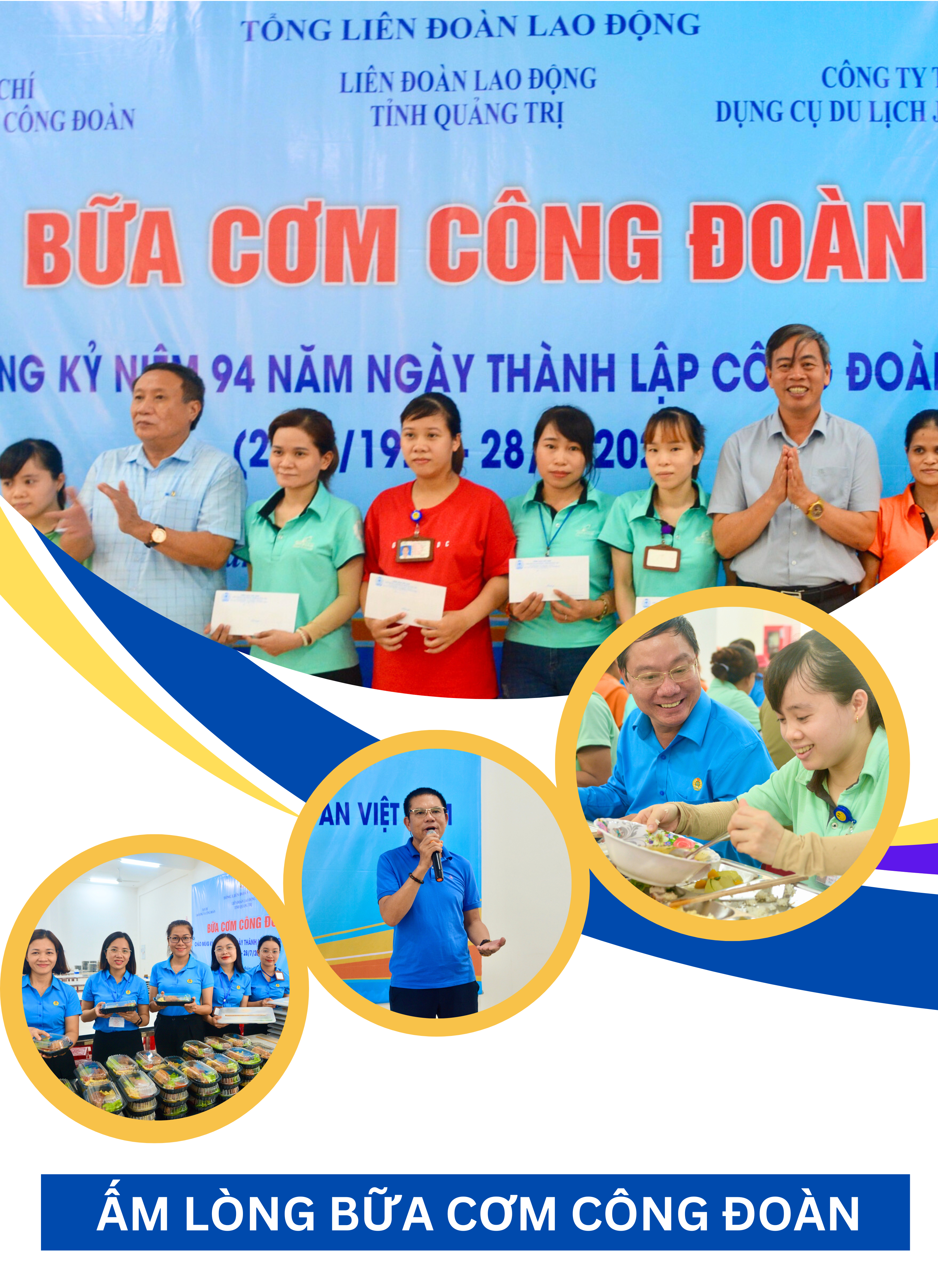 Ấm lòng “Bữa cơm công đoàn” do LĐLĐ Quảng Trị, Tạp chí Lao động và Công đoàn tổ chức