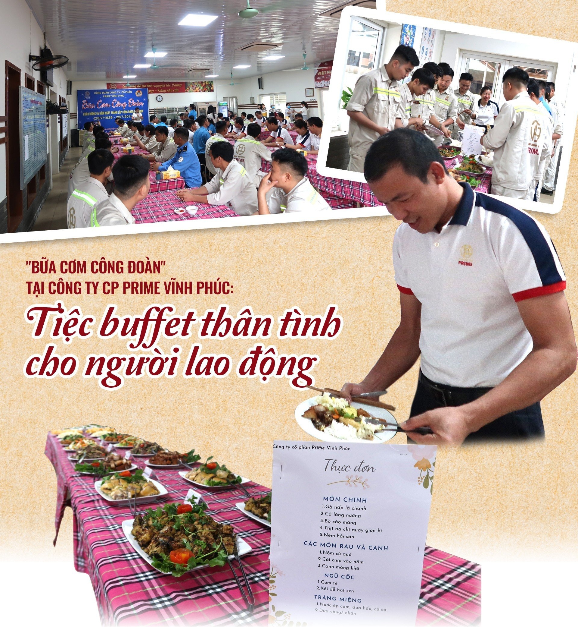 "Bữa cơm Công đoàn" tại Công ty CP Prime Vĩnh Phúc: Tiệc buffet cho người lao động