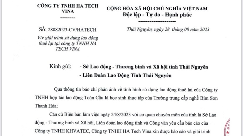 Vụ học sinh bị làm công nhân: Doanh nghiệp nhận sai khi quá tin đối tác cung ứng