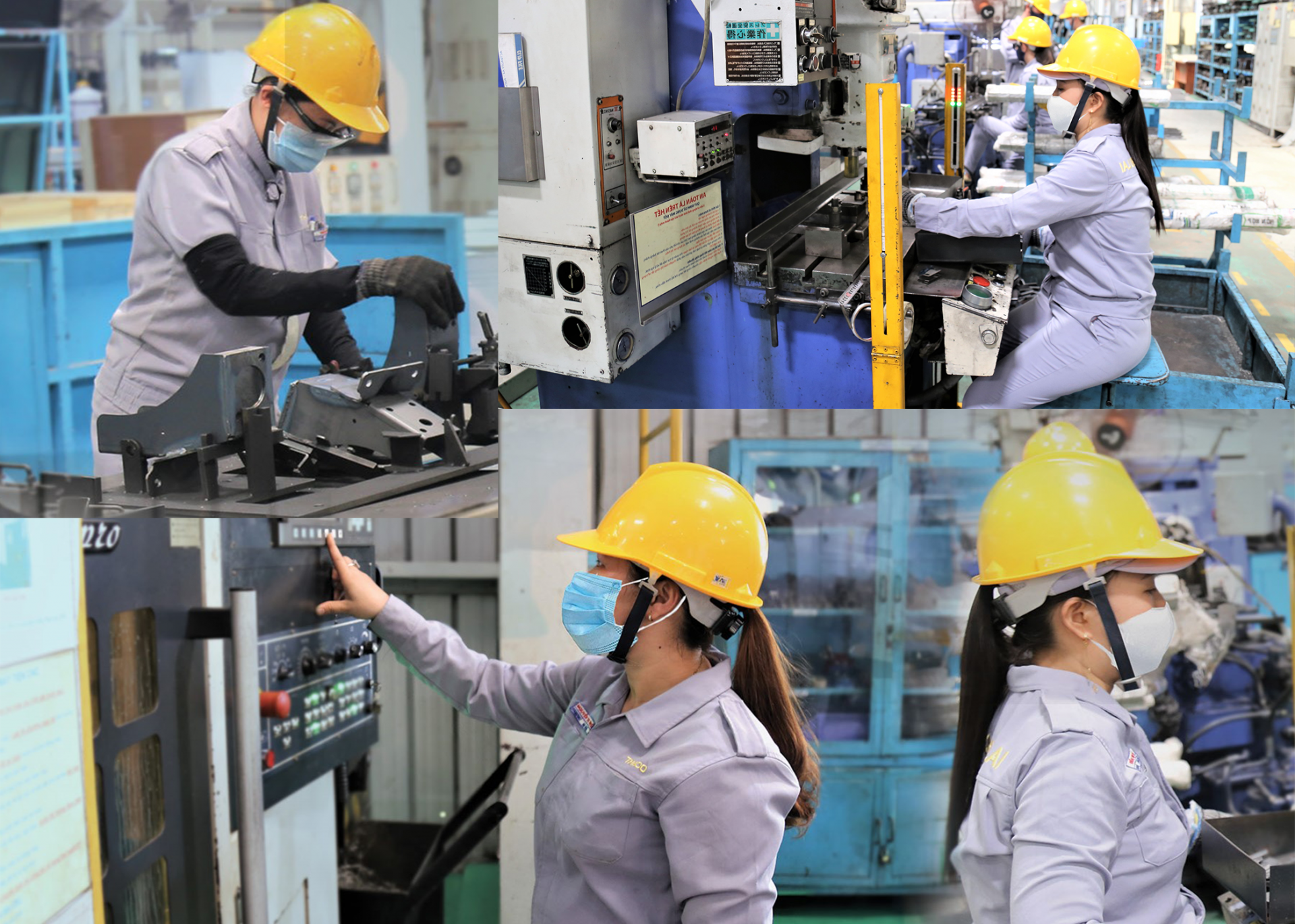 Những nữ công nhân vận hành robot ở nhà máy sản xuất ô tô