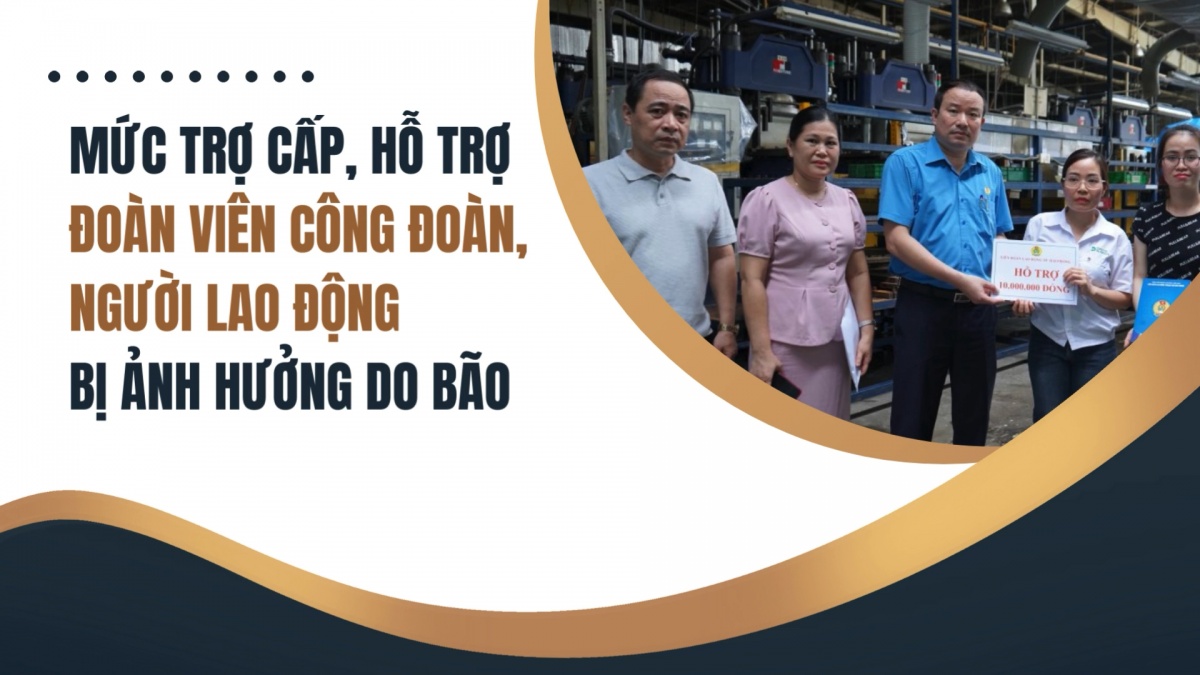 Mức trợ cấp, hỗ trợ đoàn viên công đoàn, người lao động bị ảnh hưởng do bão